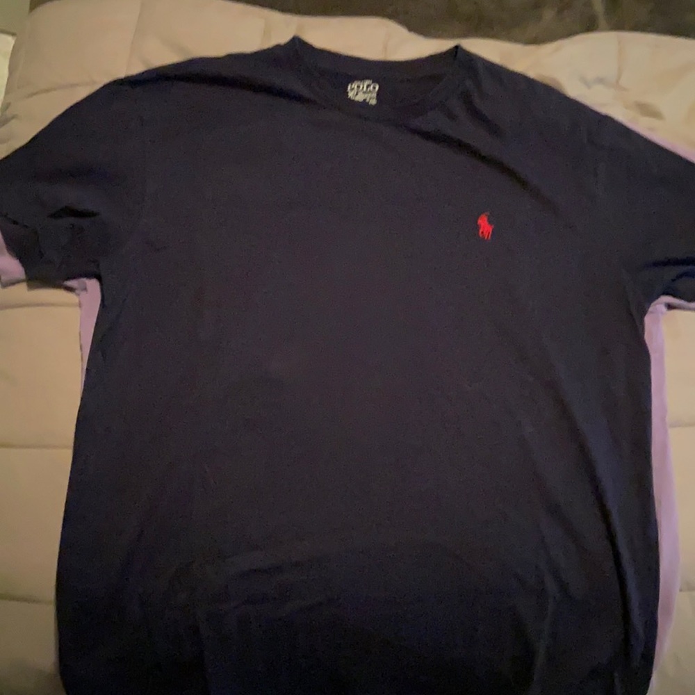 navy blue polo tee